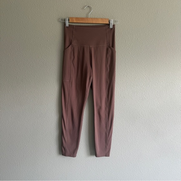Girlfriend Collective High-Waisted Brown Pocket Leggings Small - Picture 1 of 11